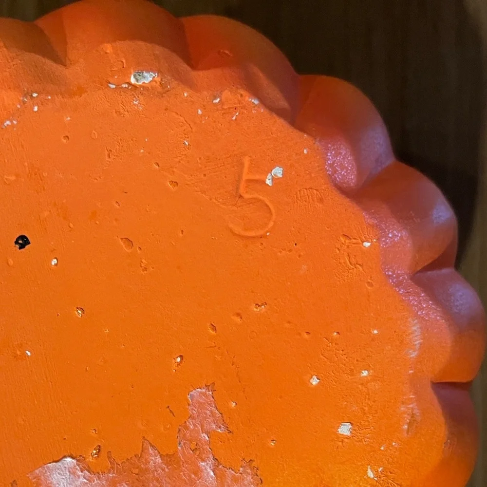 VTG 1980s Anthropomorphic Jack O Lantern Pumpkin Face Ceramic Candy Dish Planter